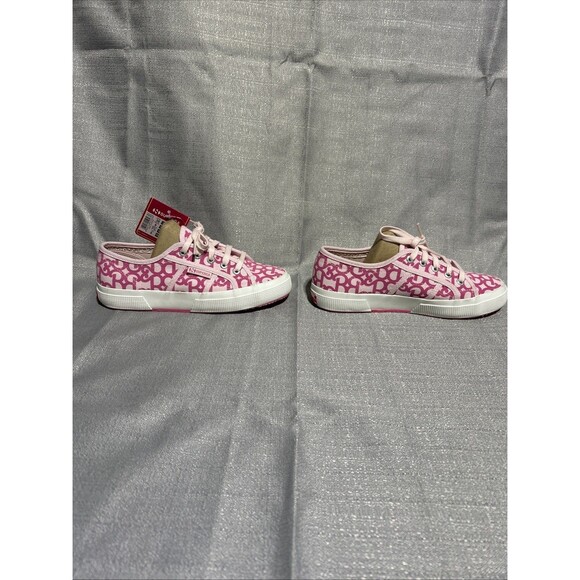 Superga x Barbie Collab Double Pink Denim Print Sneakers Women’s US 6 Canvas - Picture 5 of 12